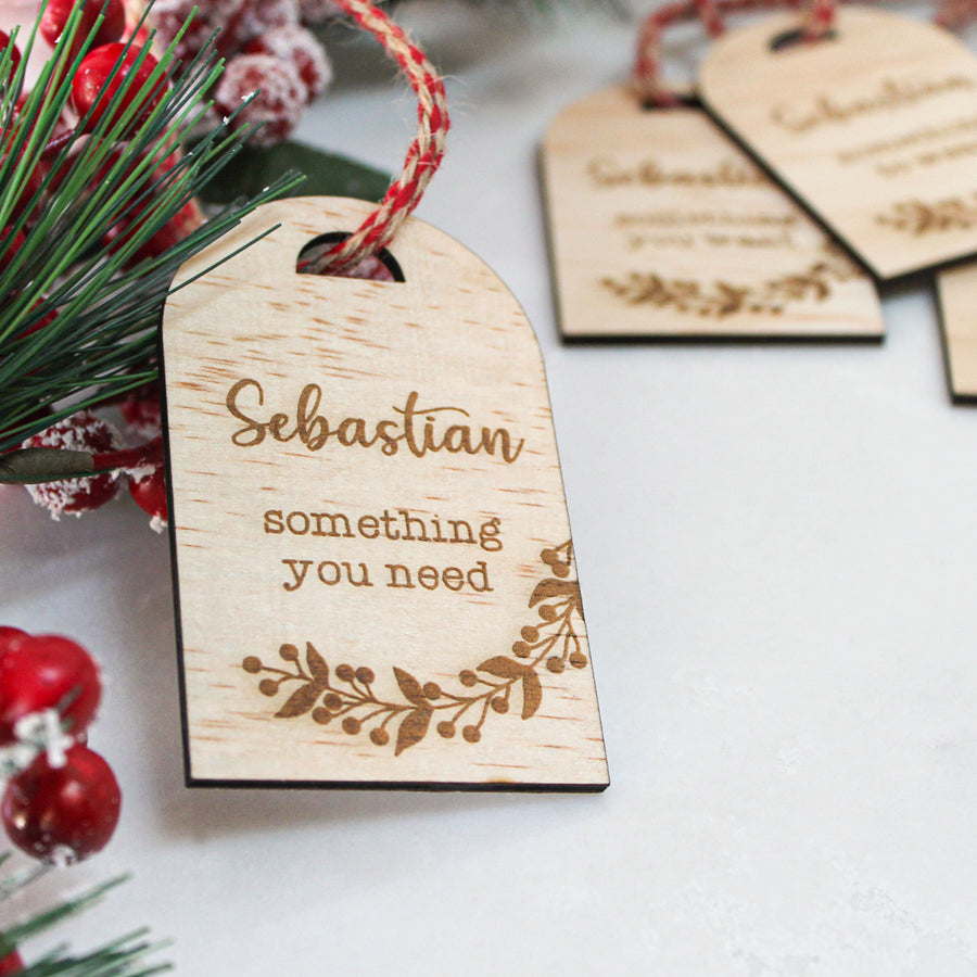 Christmas | Kids Gift Tags | Wooden set of 4