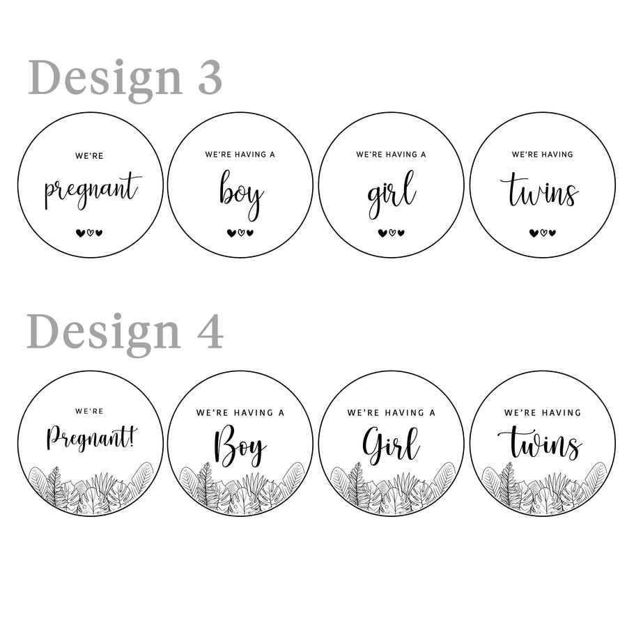 Pregnancy & Gender Announcement Plaque | Wood | Round