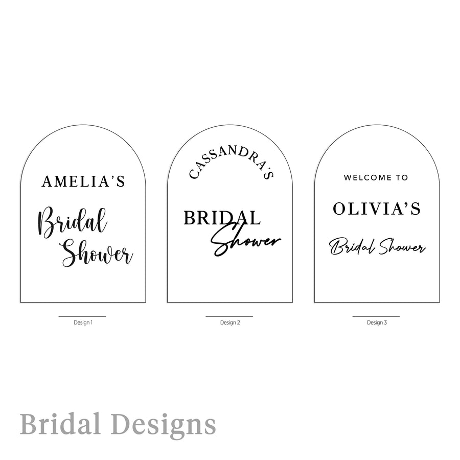 Arch Table Sign | Bridal Hens | Silver Mirror Acrylic