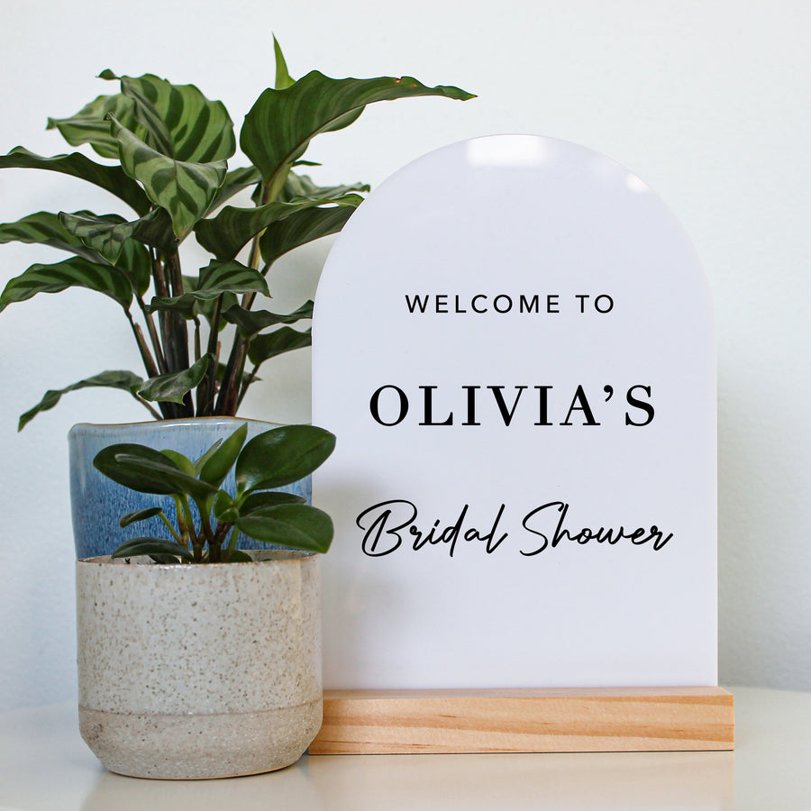 Arch Table Sign | Bridal | White Acrylic