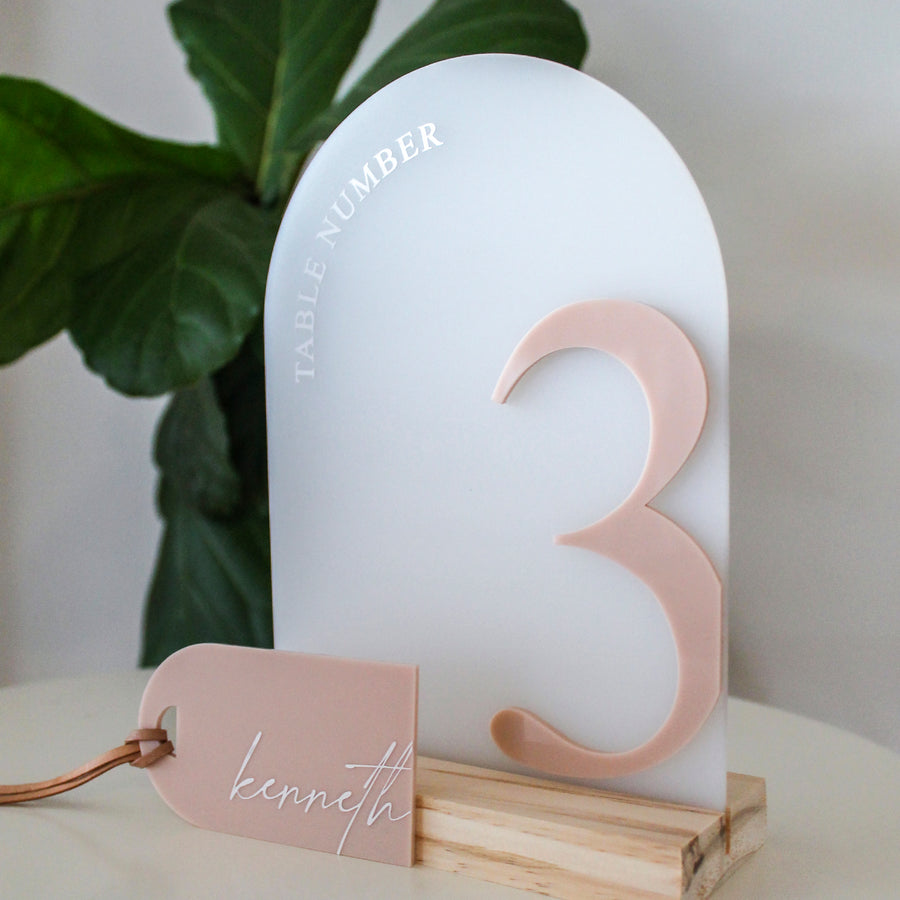 J E S S I E  Suite | Table Number | Arch Frosted Acrylic Sign