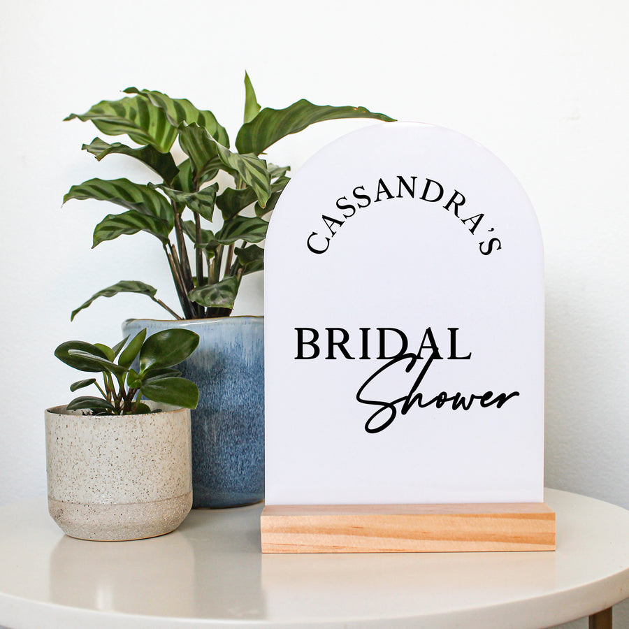 Arch Table Sign | Bridal | White Acrylic