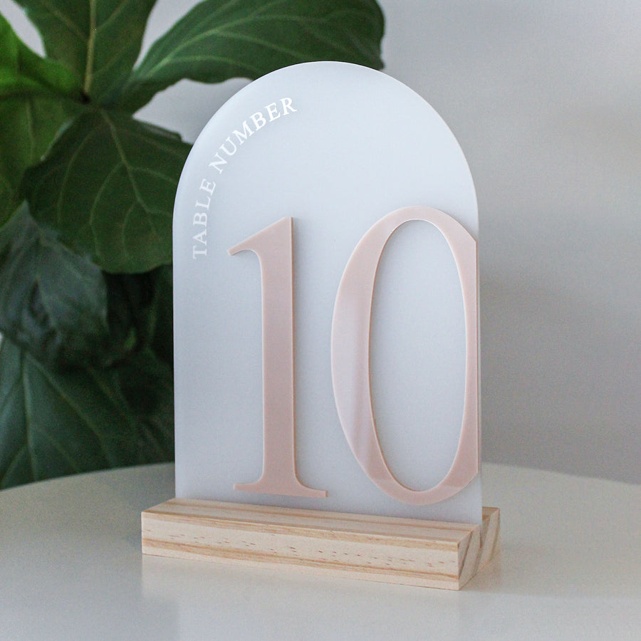 J E S S I E  Suite | Table Number | Arch Frosted Acrylic Sign